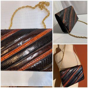 Princess Silinsky Vintage Reptile Gold Chain Purse